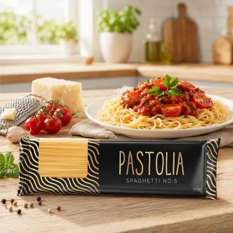 Spagetti makarna ambalaj tasarımı