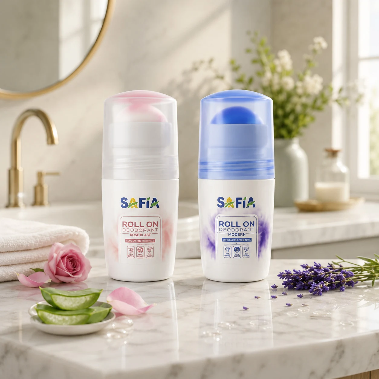 Roll-on deodorant label design