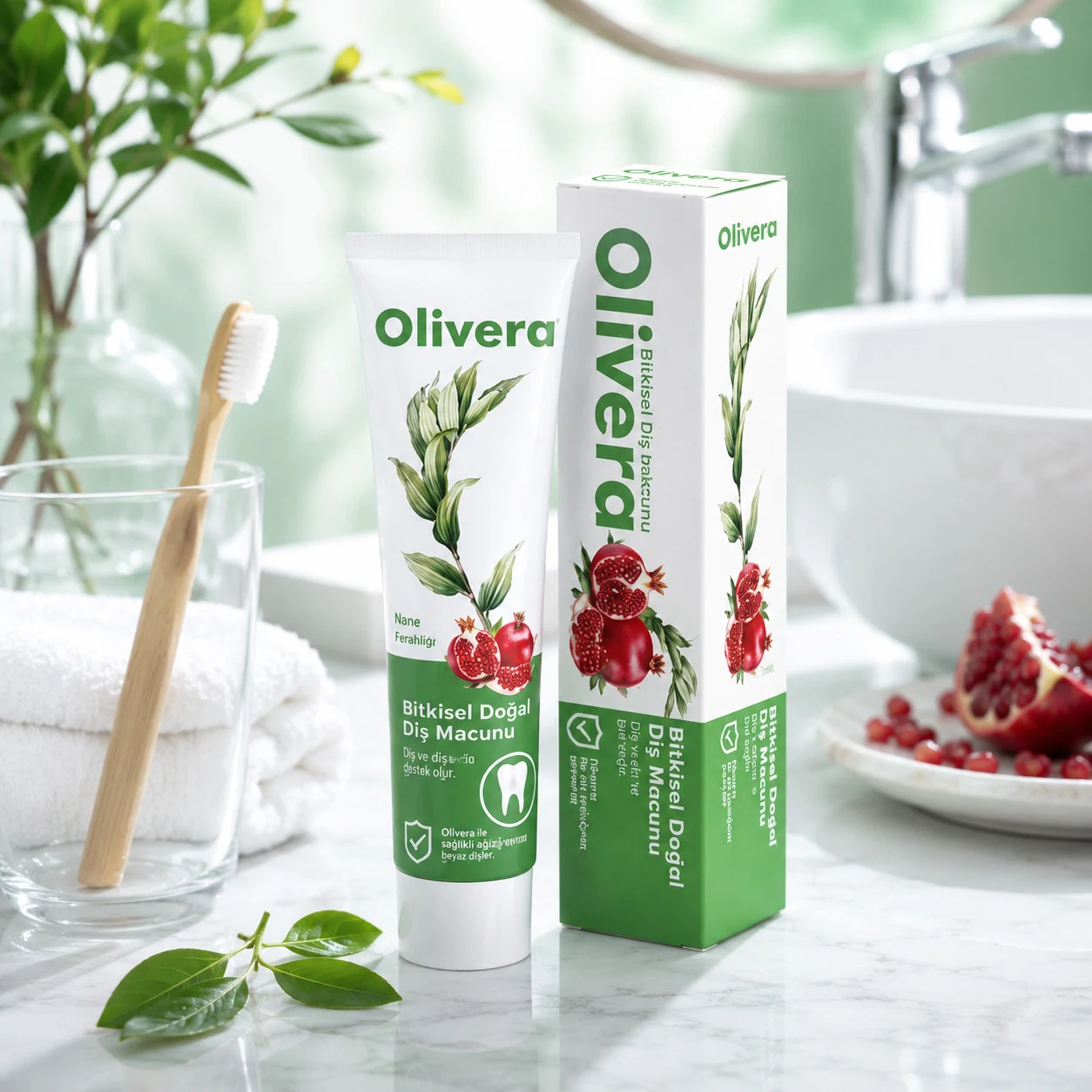 Natural toothpaste tube and box packaging design