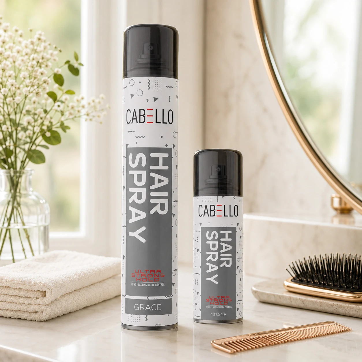 Hair spray packaging label design