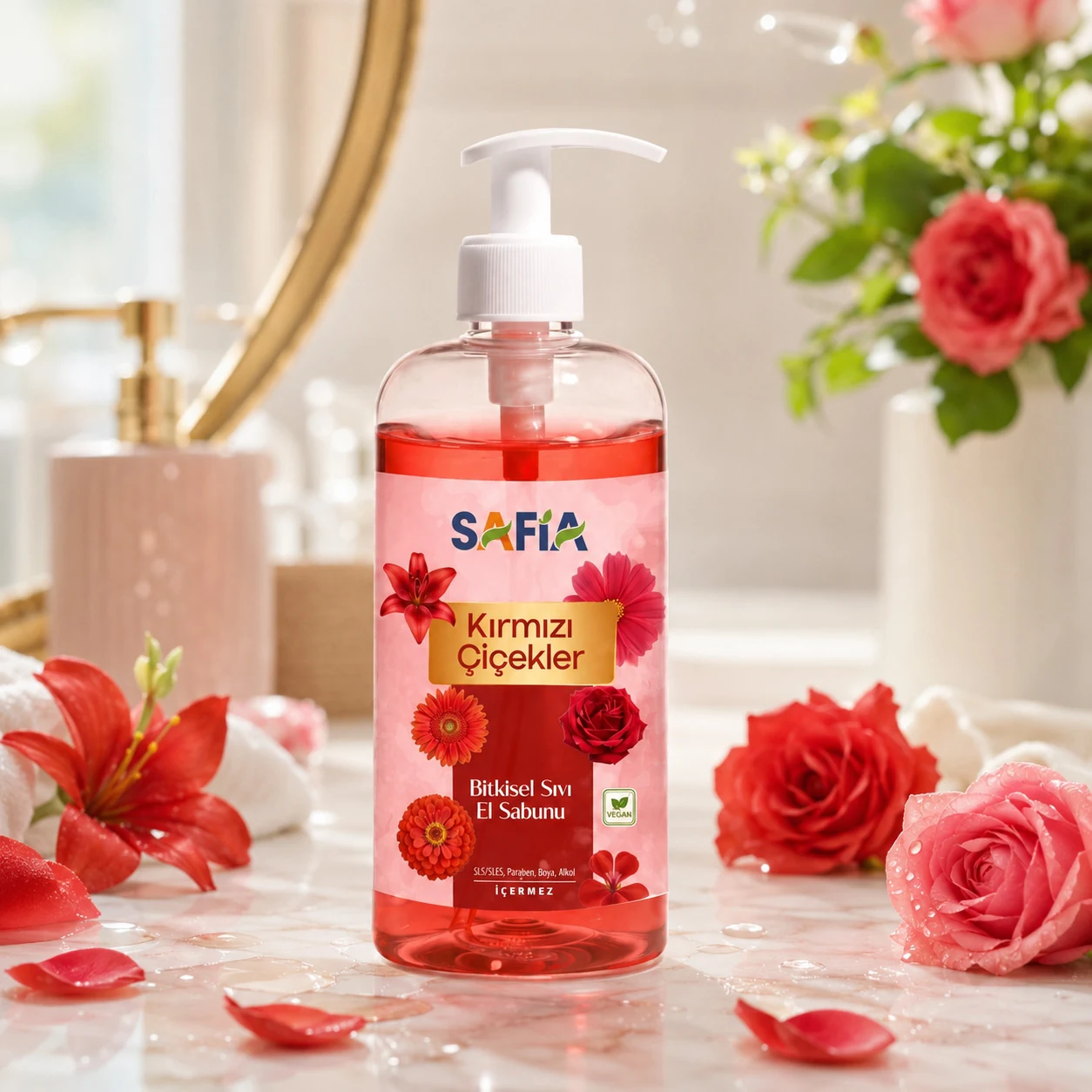 Botanical liquid hand soap label design