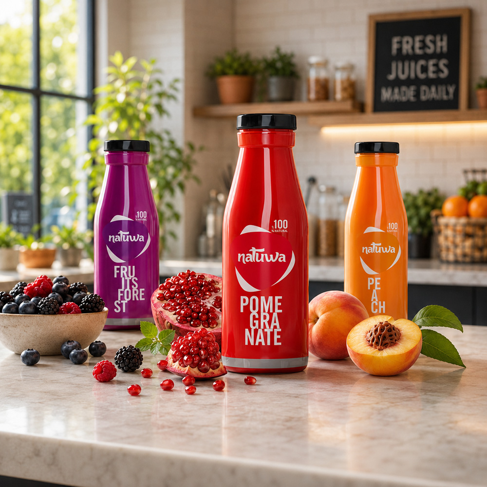 Fruit juice bottle label series design